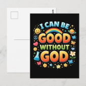Ich kann ohne Gott gut sein Postkarte (Vorne/Hinten)