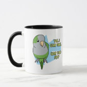 Ich kann Quäkerparakeet-Tasse sprechen Tasse (Links)
