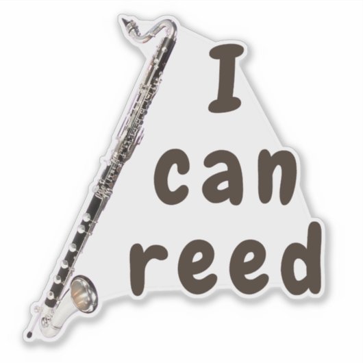Ich kann Reed: Bassklarinette Aufkleber (Vorderseite)