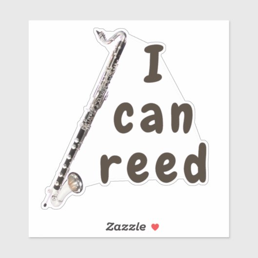 Ich kann Reed: Bassklarinette Aufkleber (Blatt)