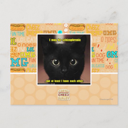 Ich kann schizophren sein postkarte (Vorderseite)