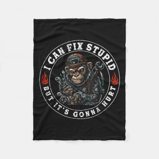 Ich kann Stud reparieren, aber es ist ein Affe mit Fleecedecke (Vorderseite)