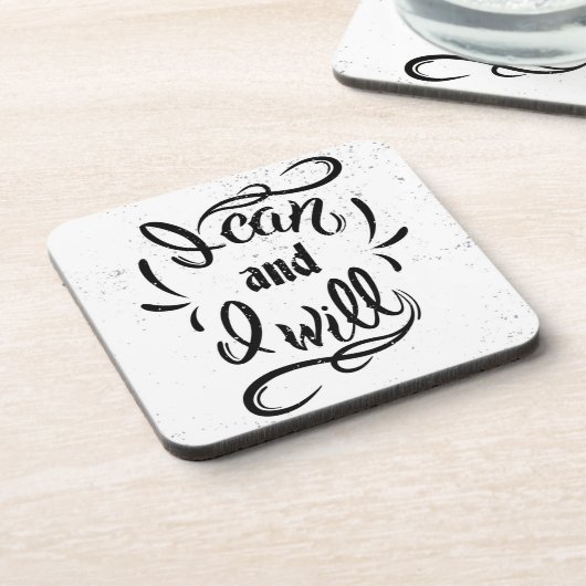 Ich kann und ich werde es tun getränkeuntersetzer (Linke Seite)