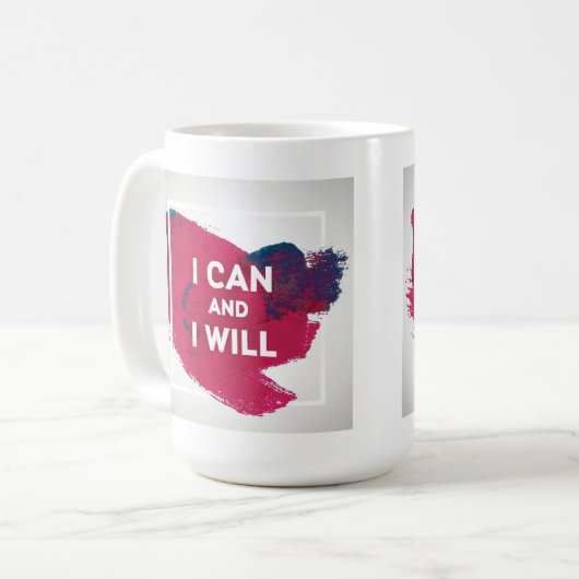 Ich kann und ich werde es tun kaffeetasse (Vorderseite Links)