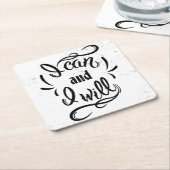 Ich kann und ich werde es tun rechteckiger pappuntersetzer (angewinkelt)