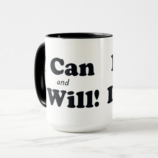 Ich kann und ich werde es tun tasse (Vorderseite Links)