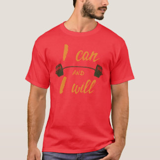 Ich kann und ich werde Motivations-Gymotypografie- T-Shirt