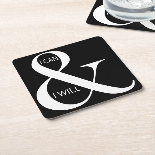Ich kann und ich werde Motivierend Rechteckiger Pappuntersetzer (angewinkelt)