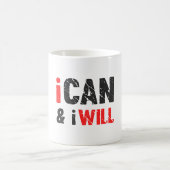 Ich kann und ich werde | Vintager Blick Kaffeetasse (Mittel)