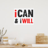 Ich kann und ich werde | Vintager Blick Poster (Küche)