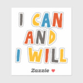 Ich kann und werde aufkleber (Blatt)