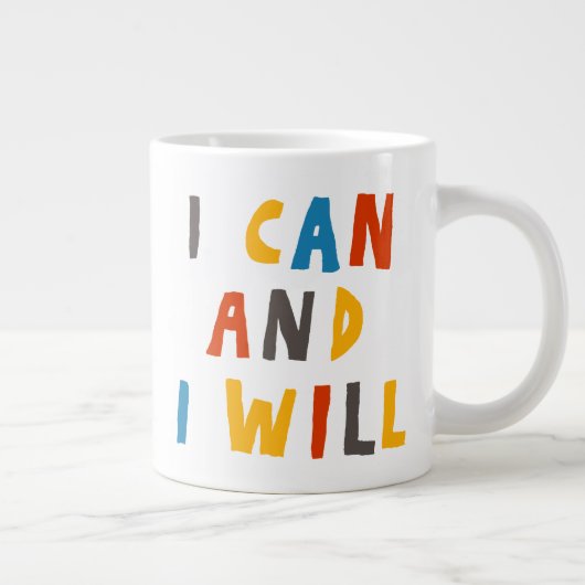 Ich kann und werde Jumbo-Tasse (Rechts)