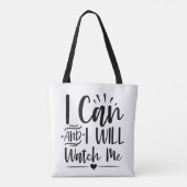 Ich kann und werde mir die Tasche ansehen (Rückseite)