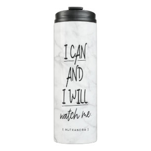 Ich kann und werde mir Motivierend Zitat aus Marmo Thermosbecher