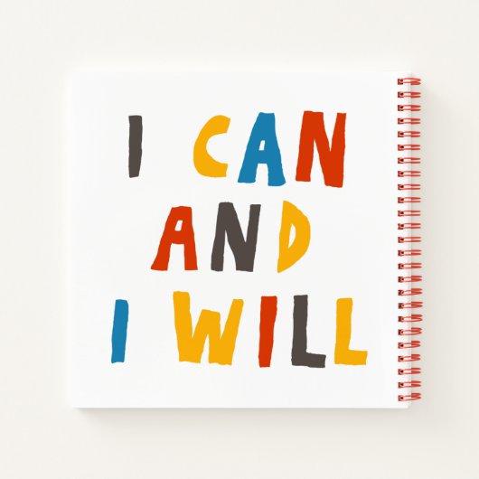 Ich kann und werde notizblock (Rückseite)