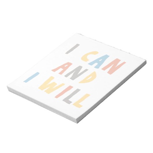 Ich kann und werde notizblock (Rotiert)