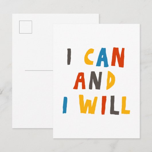 Ich kann und werde postkarte (Vorne/Hinten)
