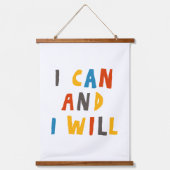 Ich kann und werde wandteppich mit holzrahmen (Vorderseite)