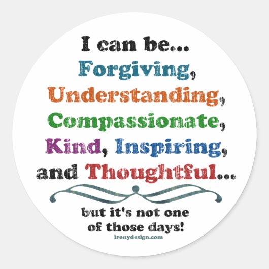 Ich kann vergeben runder aufkleber (Vorderseite)