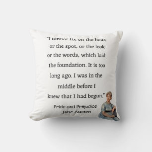Ich kann weder die Stunde noch den Ort Jane Austen Kissen