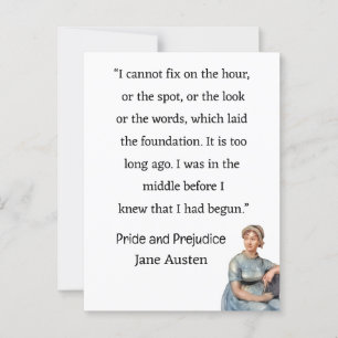 Ich kann weder die Stunde noch den Ort Jane Austen Postkarte