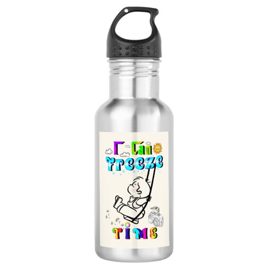 Ich kann Zeit einfrieren Edelstahlflasche (Vorderseite)
