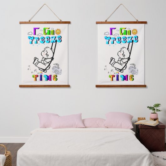 Ich kann Zeit einfrieren Wandteppich Mit Holzrahmen (Schlafzimmer)