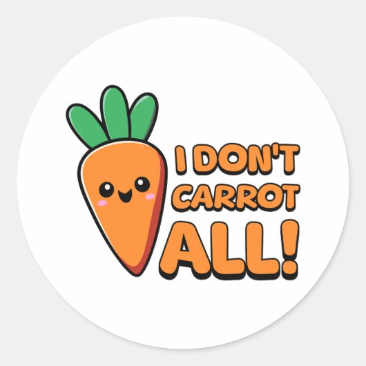 Ich karotte nicht alle! Niedliche Karottenpuppe Runder Aufkleber (Vorderseite)