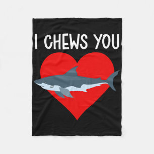 Ich kaue dich lustiger Hai Valentinstag Paar Kinde Fleecedecke