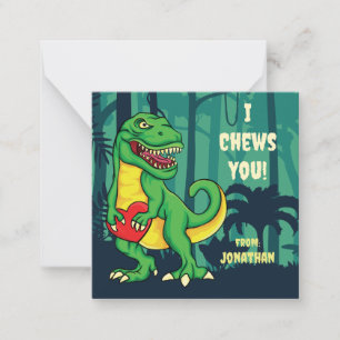 Ich kaue dich T-Rex Klassenzimmer Valentinstag Fei Mitteilungskarte