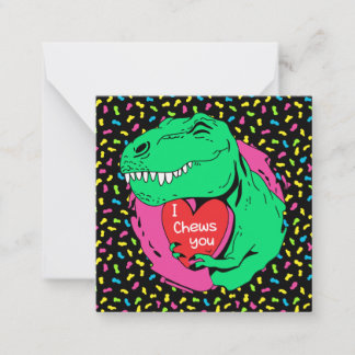 Ich kaue dich Trex Dinosaur Classroom Valentinstag Mitteilungskarte