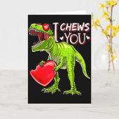 Ich kaue dir Valentins T-Rex Dinosaurier-Shirts Va Karte (Gelbe Blume)