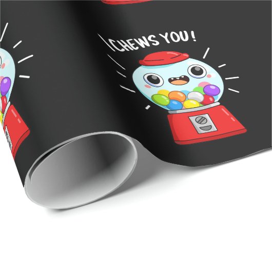 Ich kauen dir die lustige Gumball Maschine Pun Dar Geschenkpapier (Rolleneckpunkt)