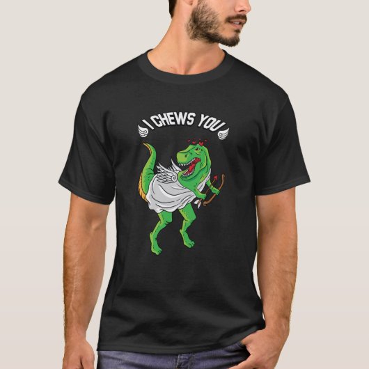 Ich kauen Sie Cupid Rex Dinosaurier Dino Herz Vale T-Shirt (Vorderseite)