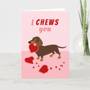 Ich kauen Sie Dackel Valentinstag Ferienkarte Feiertagskarte