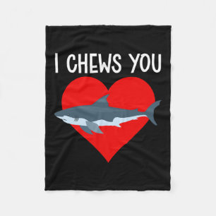 Ich kauen Sie Funny Shark Valentinstag Paar Kinder Fleecedecke