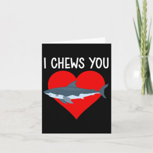 Ich kauen Sie Funny Shark Valentinstag Paar Kinder Karte