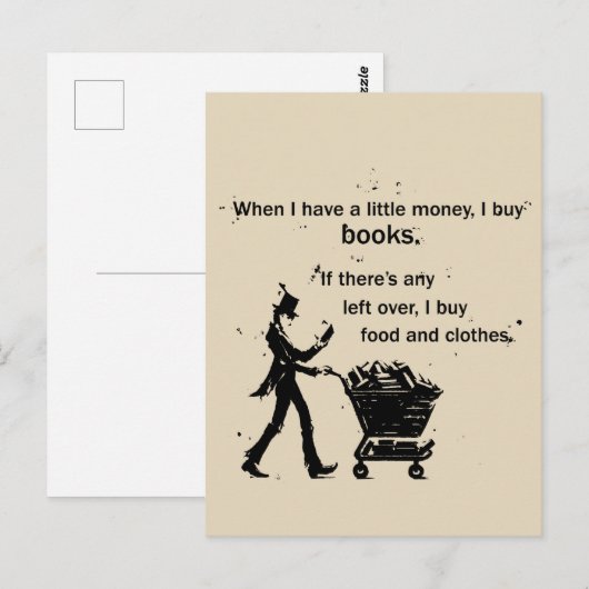 Ich kaufe Bücher Postkarte (Vorne/Hinten)