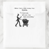 Ich kaufe Bücher Quadratischer Aufkleber (Tasche)
