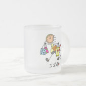 Ich kaufe T-Shirts und Geschenke Mattglastasse (VorderseiteRechts)