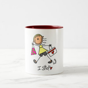 Ich kaufe T-Shirts und Geschenke Zweifarbige Tasse