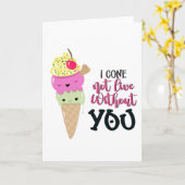 Ich Kegel lebe nicht ohne Eis-Valentine Karte (Gelbe Blume)