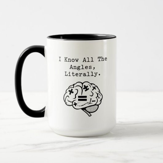 Ich kenne alle Winkel buchstäblich Mathe-Experte Tasse (Links)