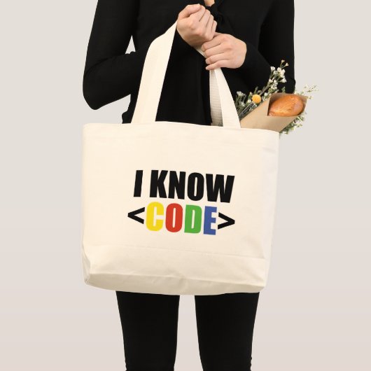 Ich kenne CODE Jumbo Stoffbeutel (Vorderseite (Produkt))