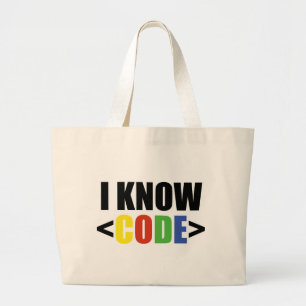 Ich kenne CODE Jumbo Stoffbeutel