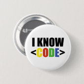 Ich kenne CODE Lustiger Programmierer Coder Entwic Button (Vorne & Hinten)