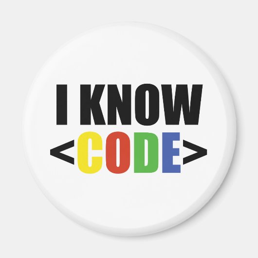 Ich kenne CODE Lustiger Programmierer Coder Entwic Magnet (Vorne)