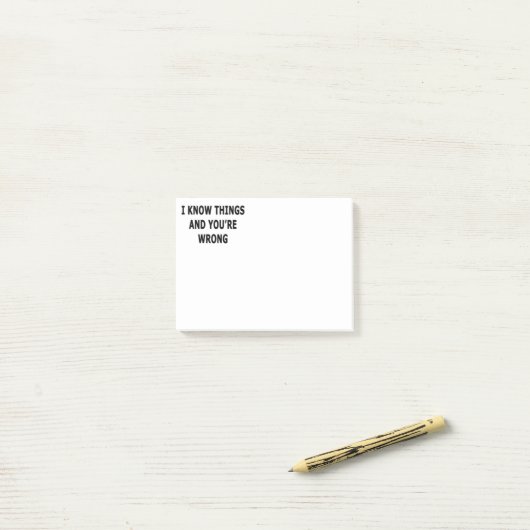 Ich kenne die Dinge Post-it Klebezettel (Auf Schreibtisch)