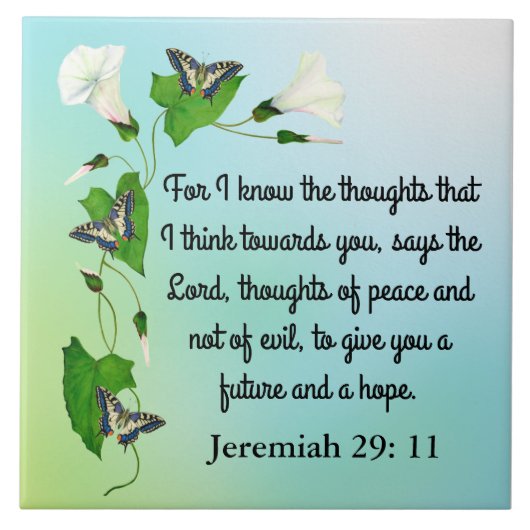 Ich kenne die Gedanken, die ich Bible Verse denke Fliese (Vorderseite)