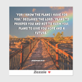 Ich kenne die Pläne für dich, Jeremiah 29:11 Bibel Aufkleber
